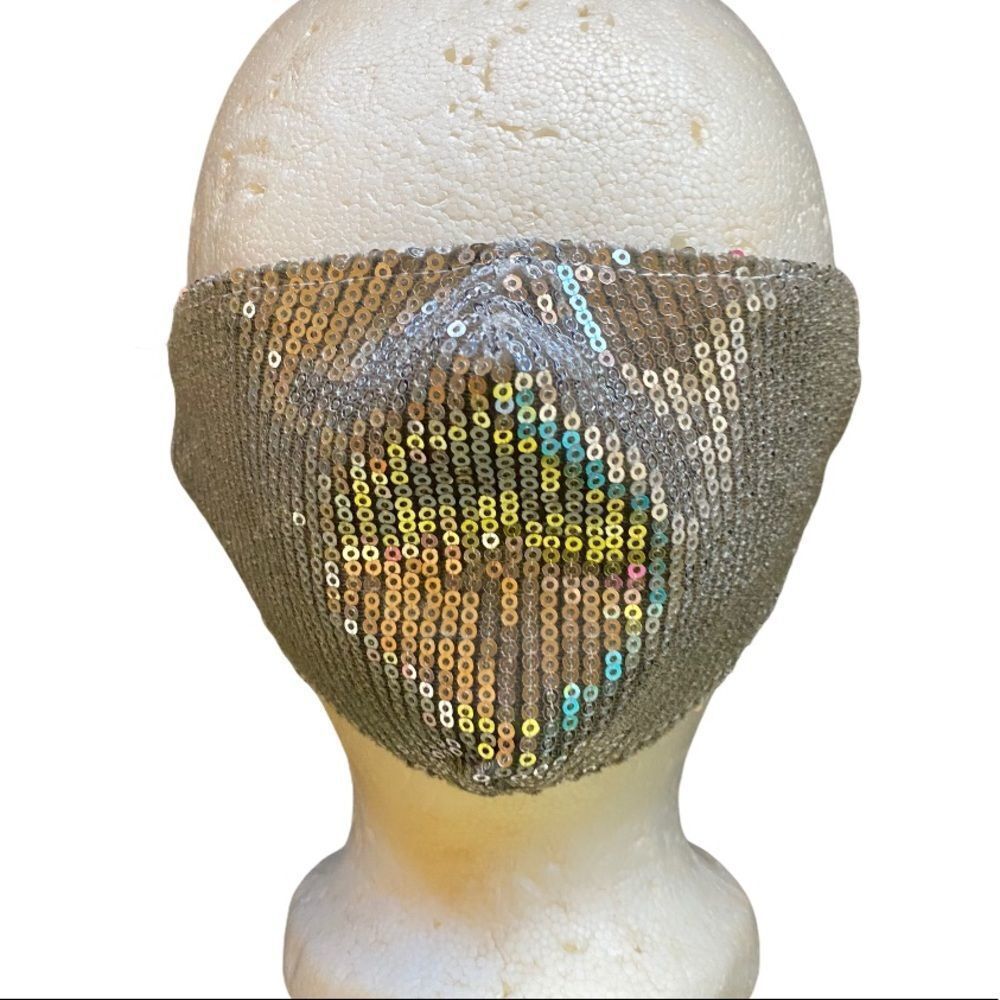 Silver Sequin Mask NWT